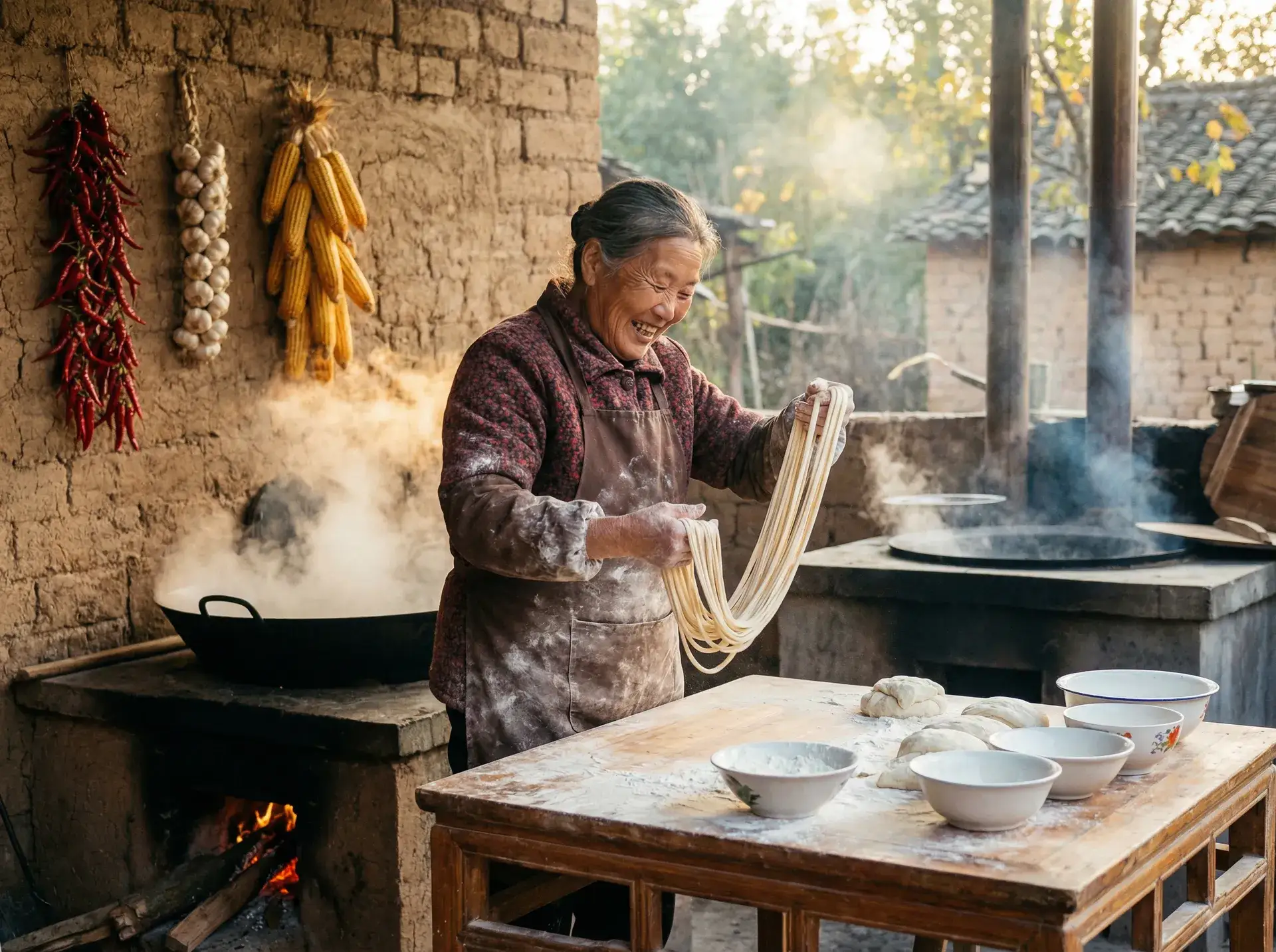 农家大嫂手擀面 - 神剑伏魔 乡村美食